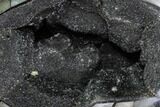 Septarian Dragon Egg Geode - Black Crystals #108067-1